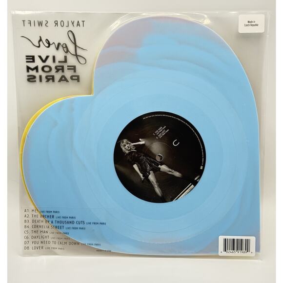 IN HAND TAYLOR SWIFT Lover (Live From Paris) Heart Shaped Vinyl NEW!!! - Picture 2 of 2